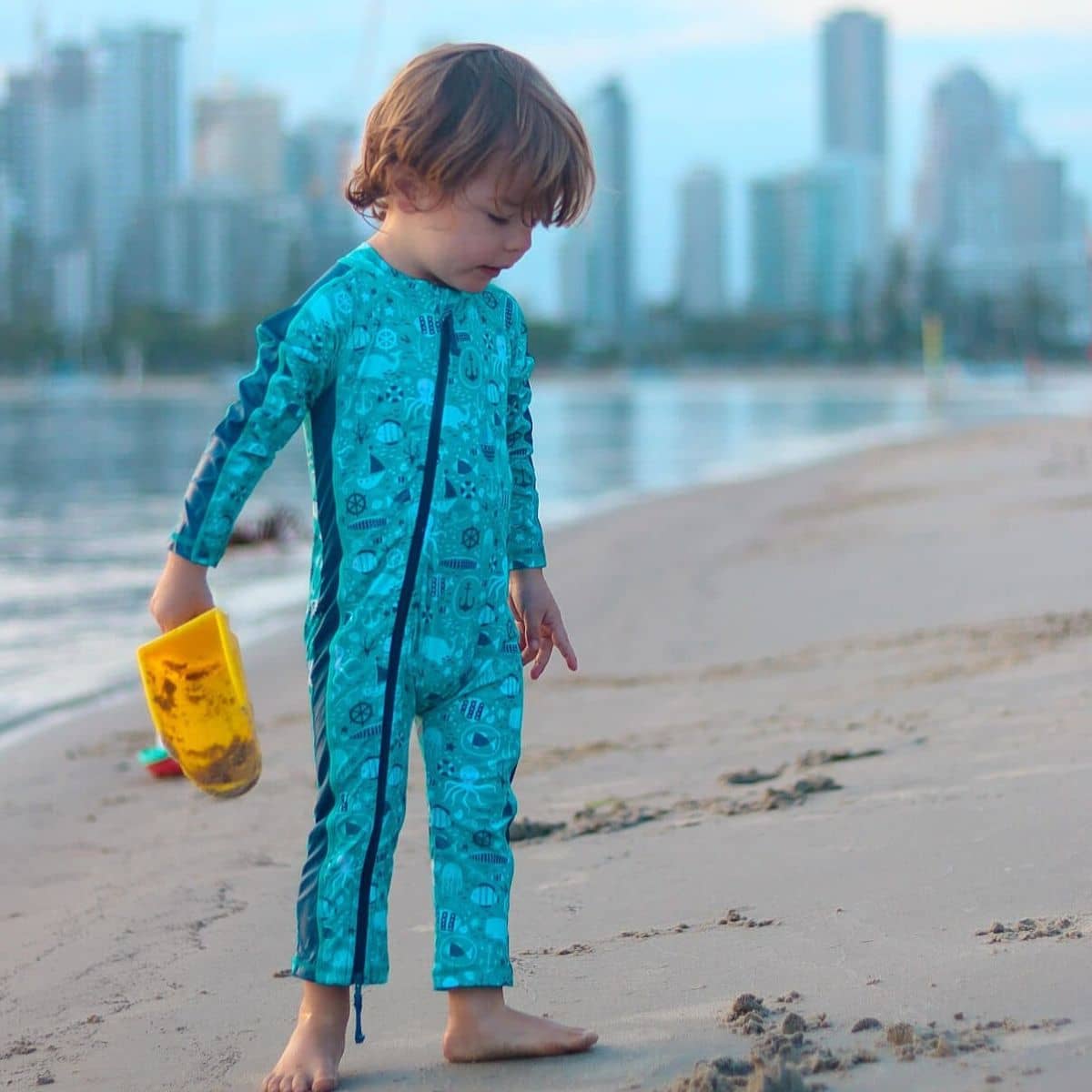 TicTasTogs Full Length Zip Sunsuit + Hat Set - Marine - Image 4