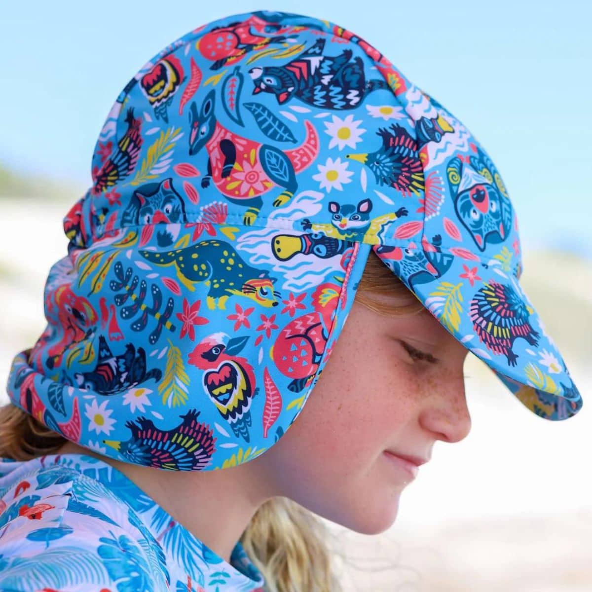 TicTasTogs Legionnaire Sun and Swim Cap - Bush Wonderland - Image 3