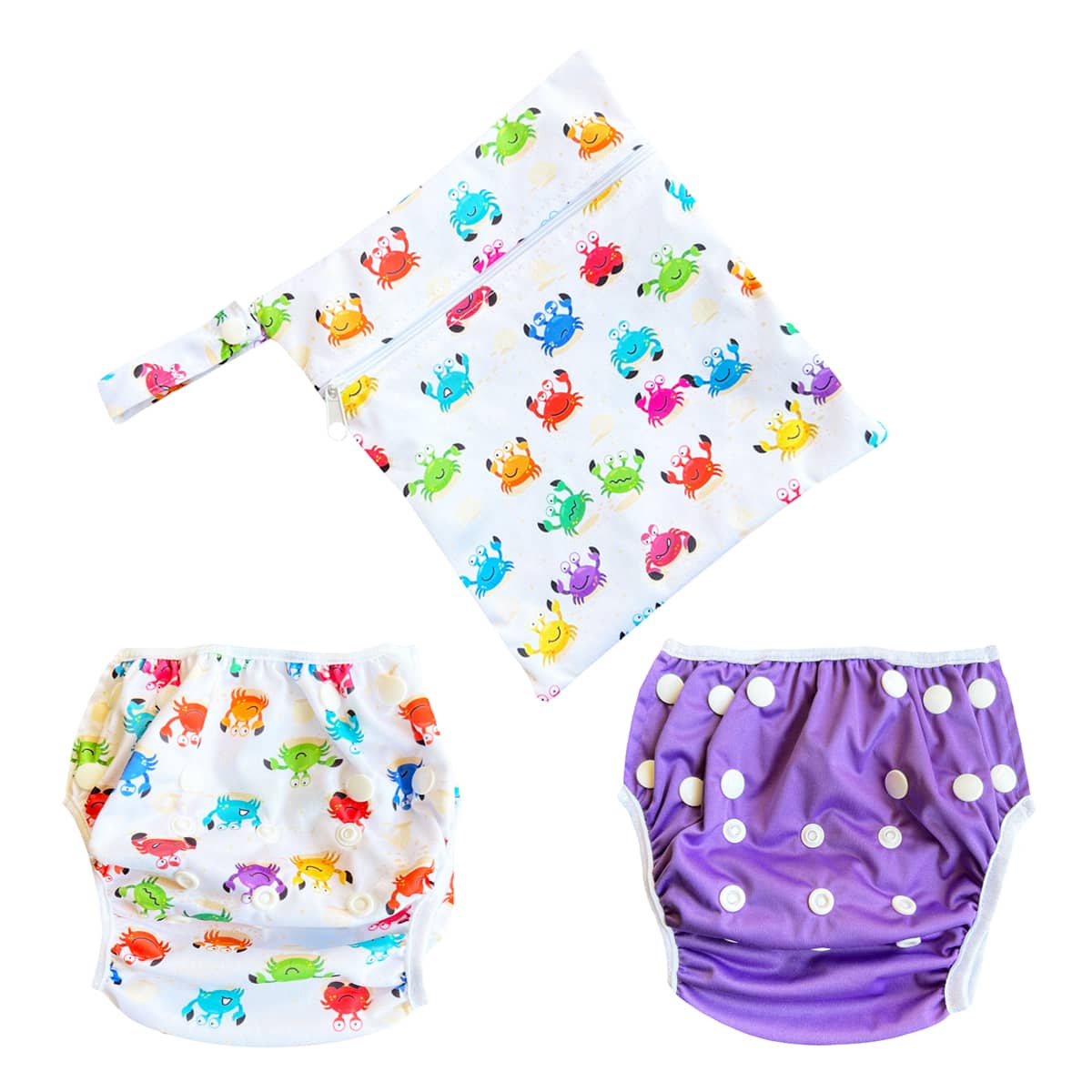 TicTasTogs Reusable Swim Nappy Set - Twin Pack + Wetbag - Image 11