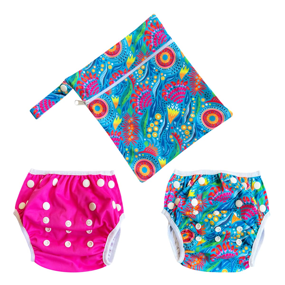 TicTasTogs Reusable Swim Nappy Set - Twin Pack + Wetbag - Image 8
