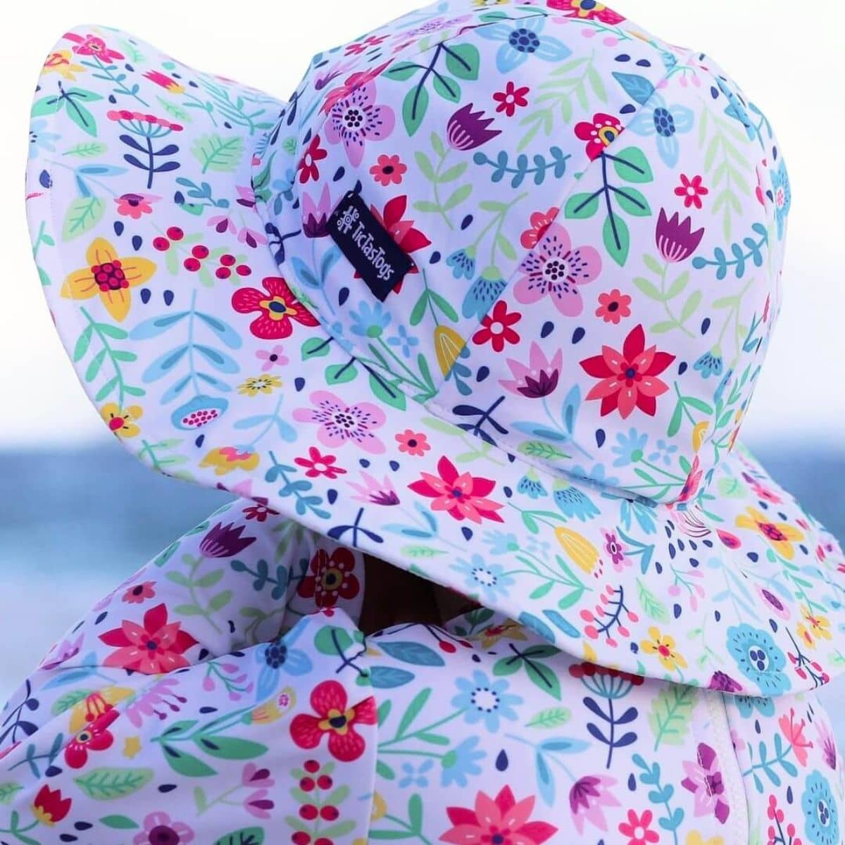 TicTasTogs Wide Brim Sun and Swim Hat - Ditsy Daisy - Image 3