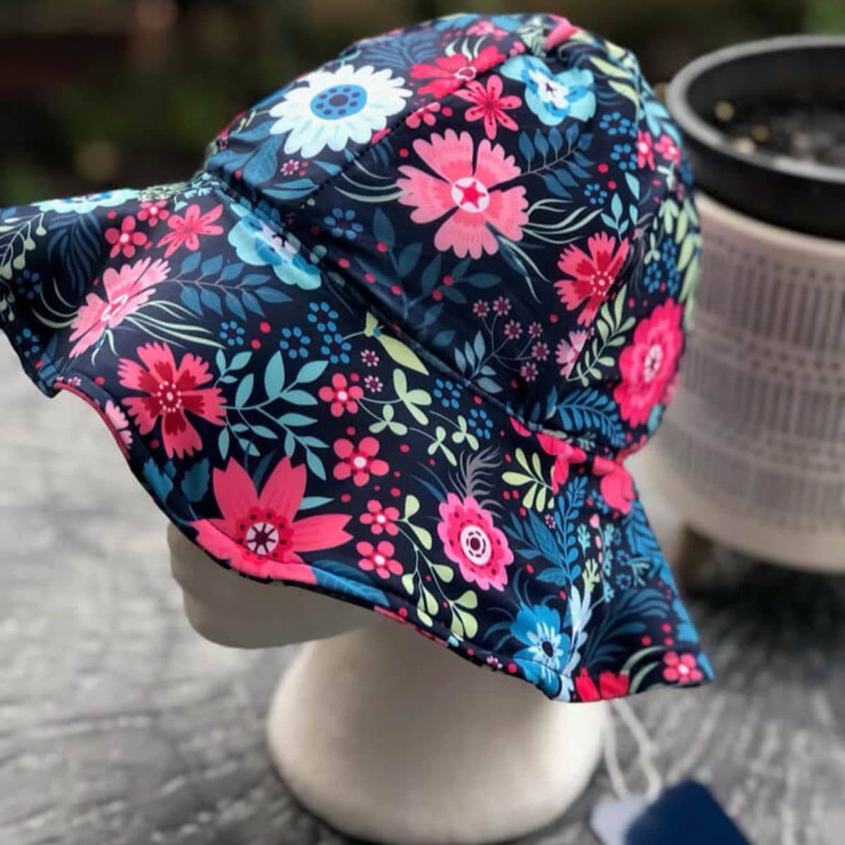 TicTasTogs Wide Brim Sun and Swim Hat - Floral Fantasy - Image 2