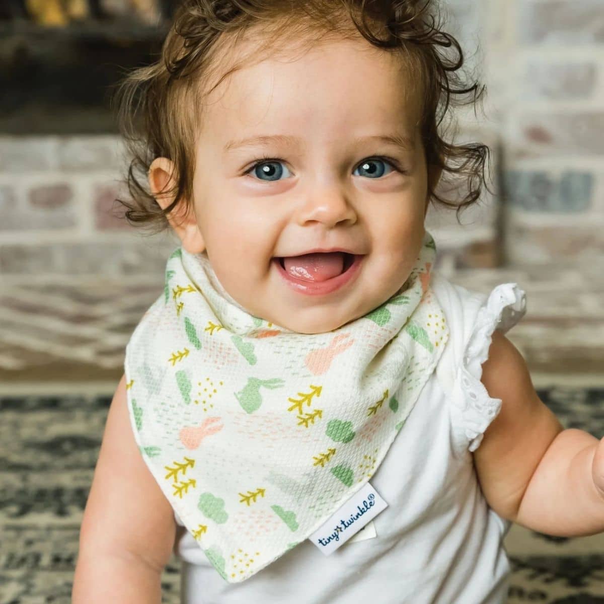 Tiny Twinkle Kaffle Bandana Bibs - Set of 2 - Blush - Image 3