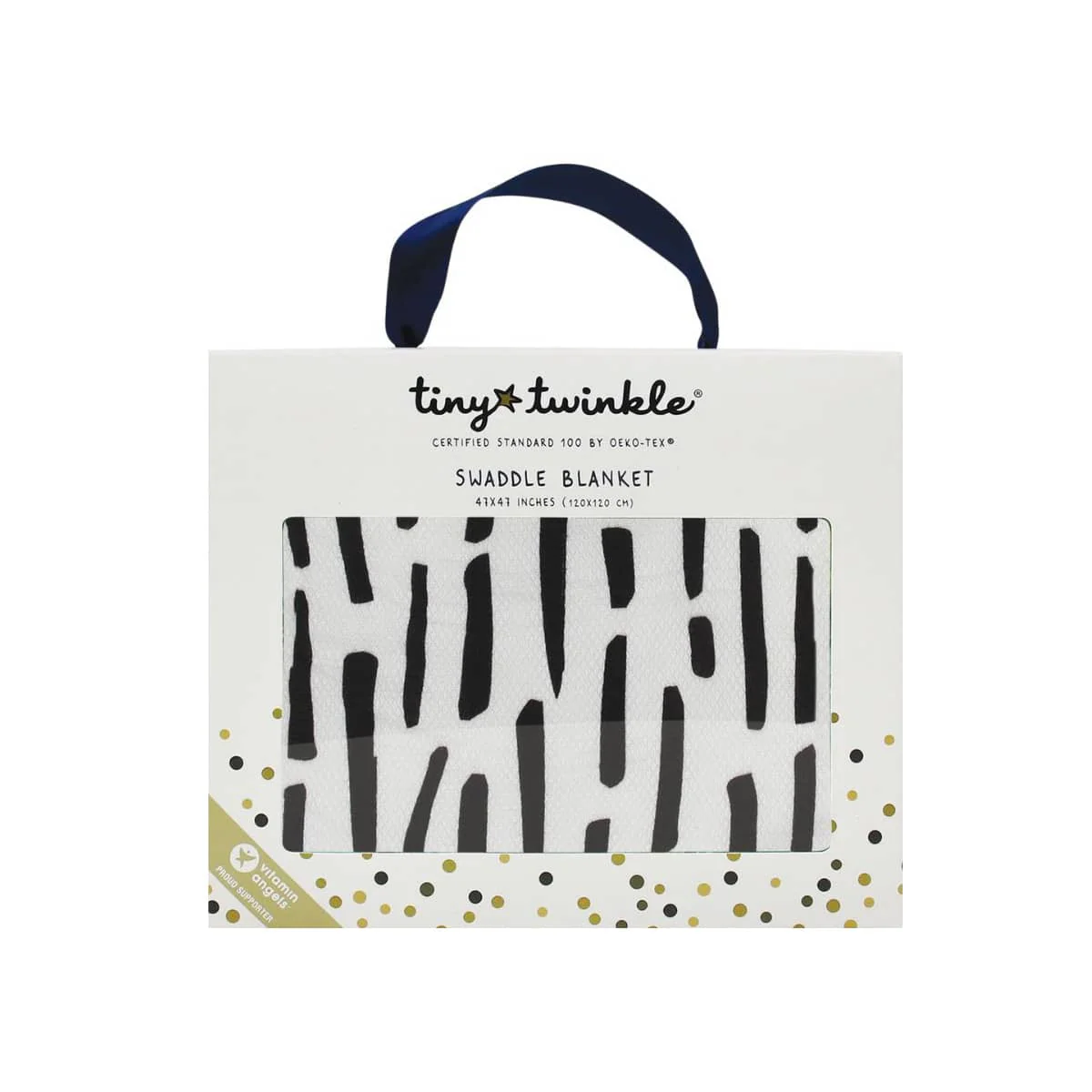 Tiny Twinkle Kaffle Swaddle Blanket - Ink Strokes