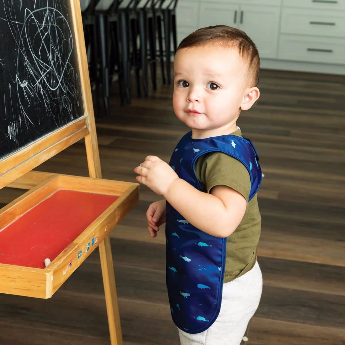 Tiny Twinkle Mess-Proof Apron Bib - Ocean Life - Image 2