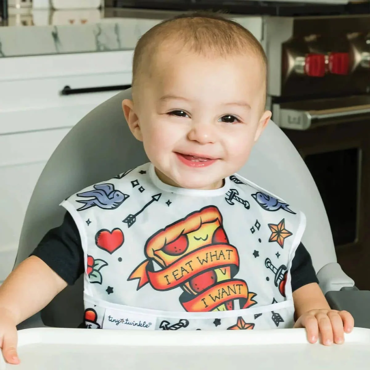 Tiny Twinkle Mess-Proof Easy Bib - I Eat What I Want - Image 2