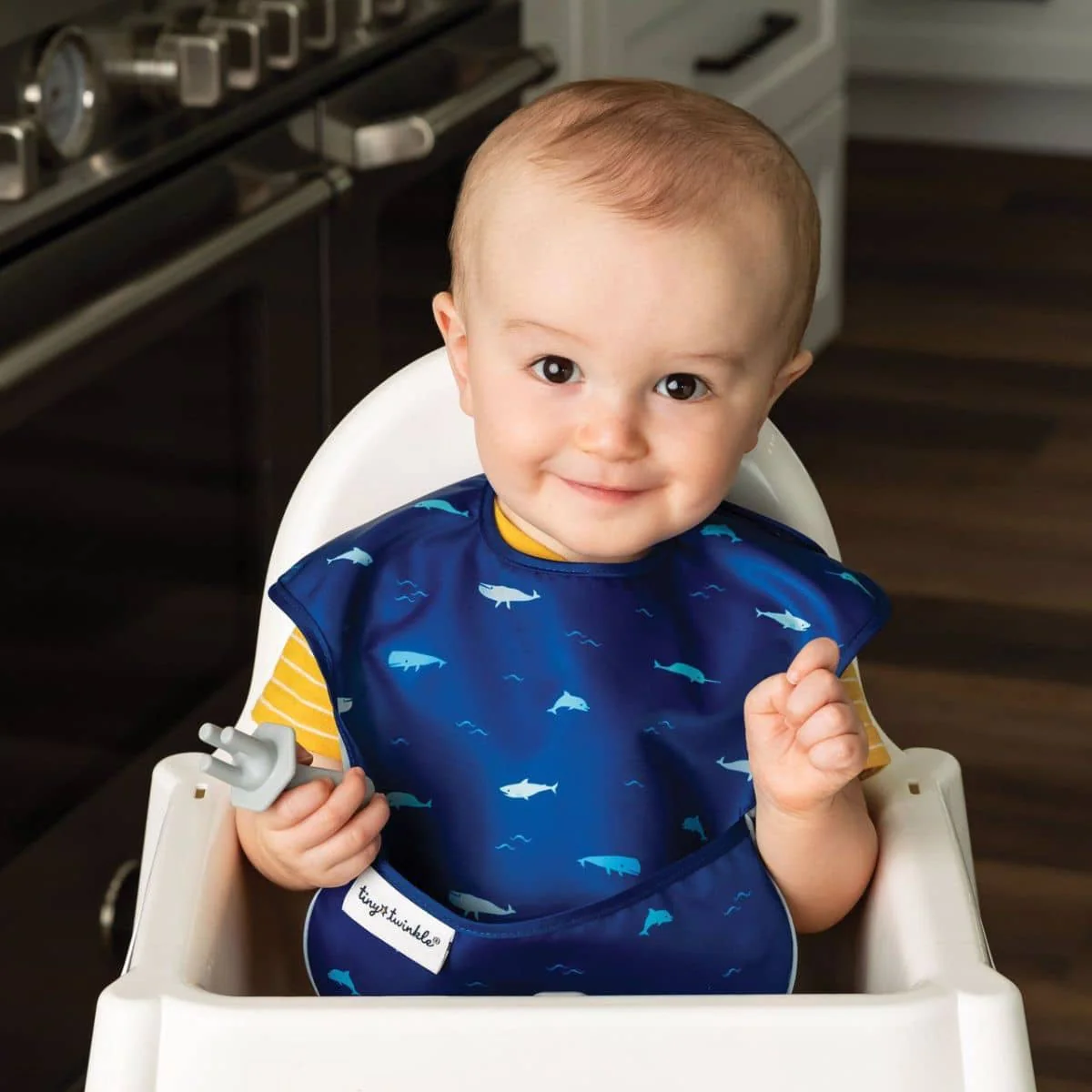 Tiny Twinkle Mess-Proof Easy Bib - Ocean Life - Image 2