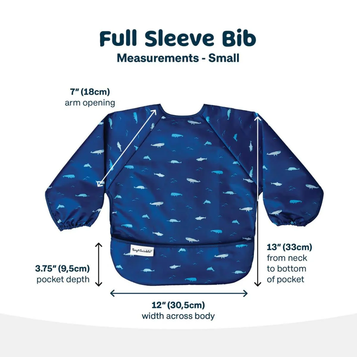 Tiny Twinkle Mess-Proof Full Sleeve Bib - Ocean Life - Image 3