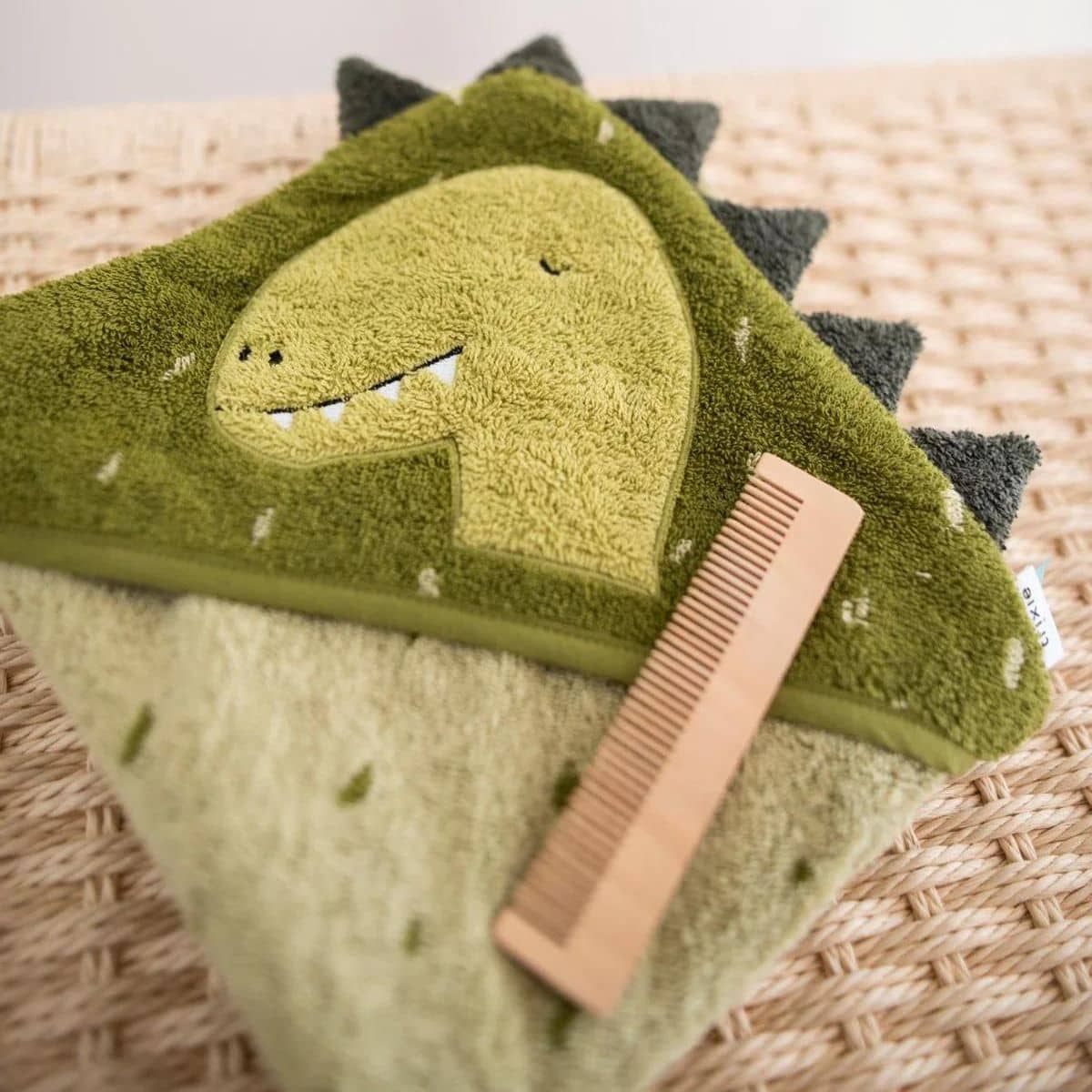 Trixie Organic Hooded Towel - Mr. Dino - Image 2