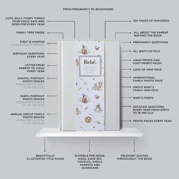 Truly Amor Bebé Baby Book With Keepsake Box And Pen - Deep Sage - Image 5