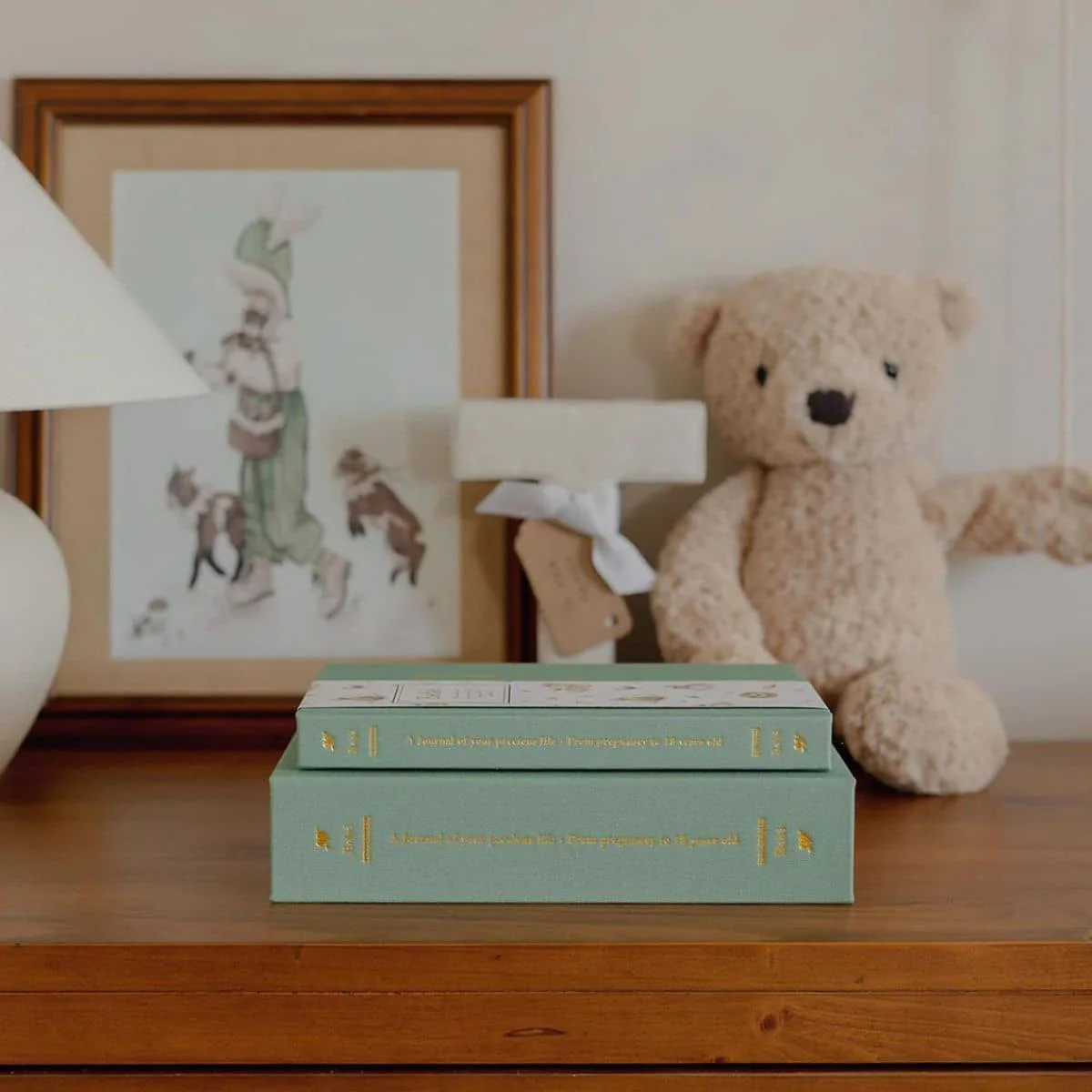 Truly Amor Bebé Baby Book With Keepsake Box And Pen - Deep Sage - Image 6