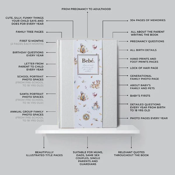 Truly Amor Bebé Baby Book With Keepsake Box And Pen - Mocha - Image 9
