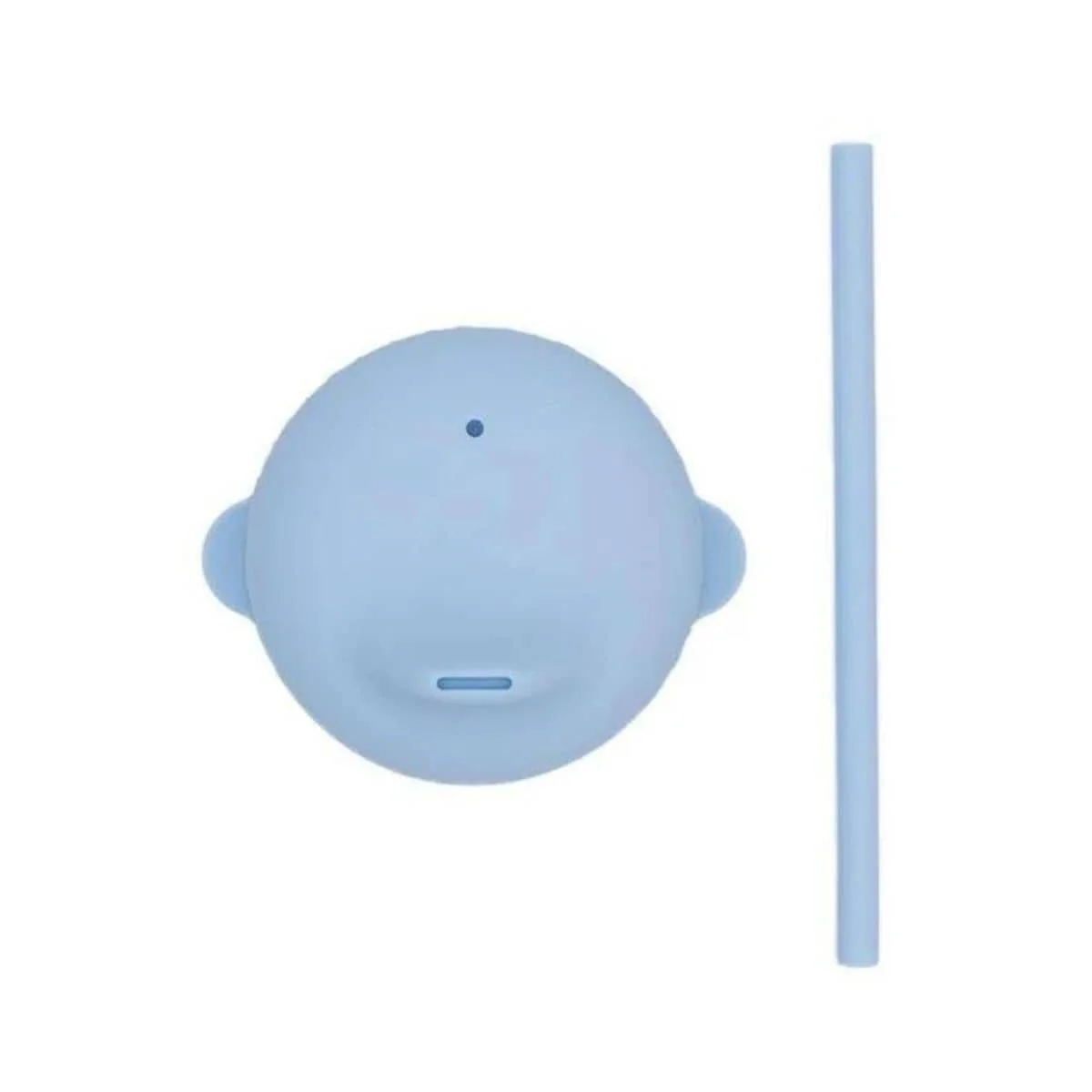 We Might Be Tiny Silicone Sippy Lid with Mini Straw - Powder Blue