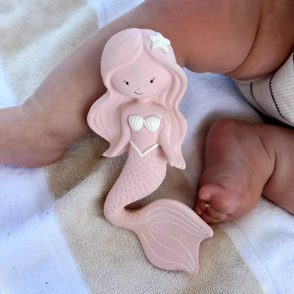 Winnie Parkes Natural Rubber Teether - Maeve the Mermaid - Berry - Image 4