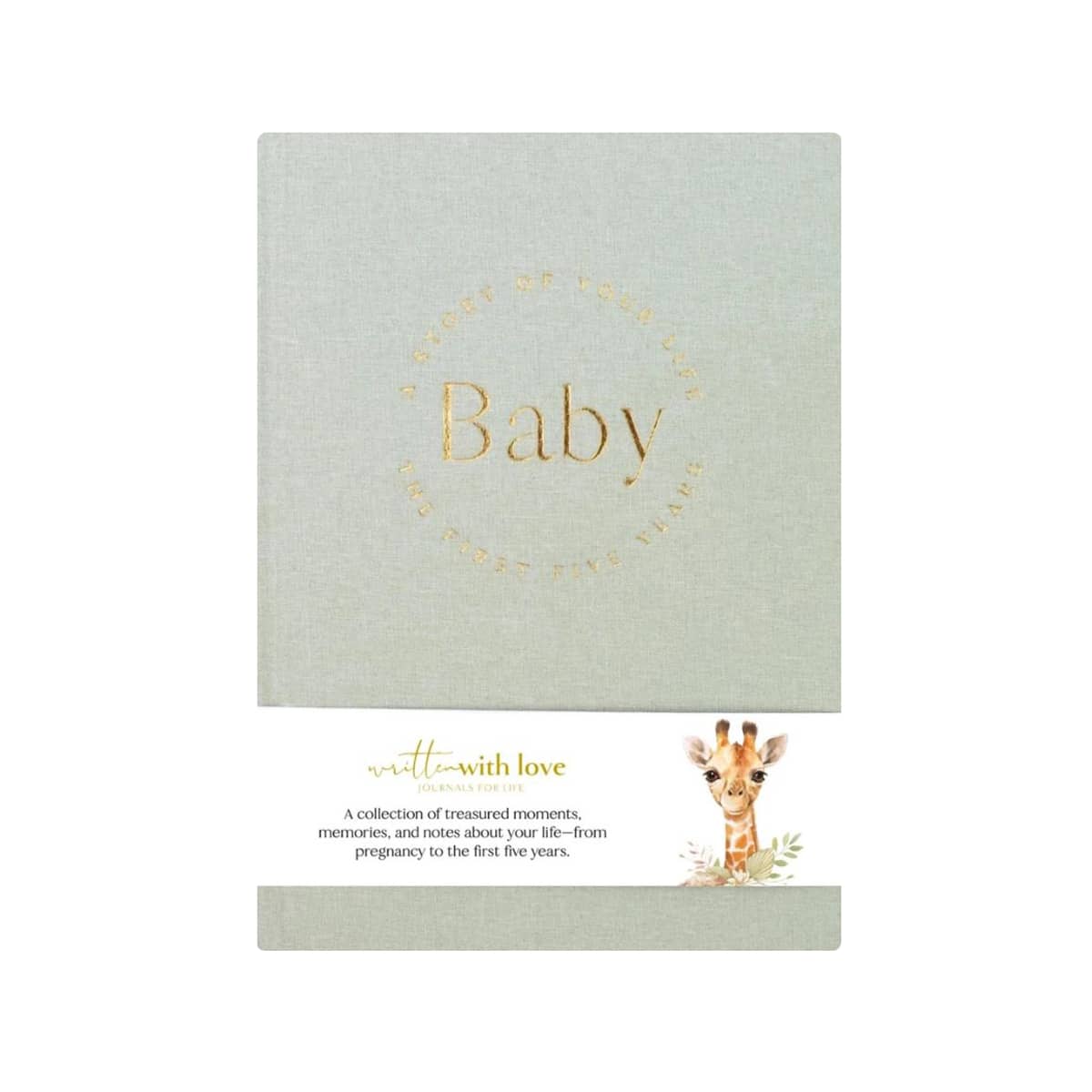 Written With Love Baby Memory Book with Keepsake Box - Sage Green - Image 4