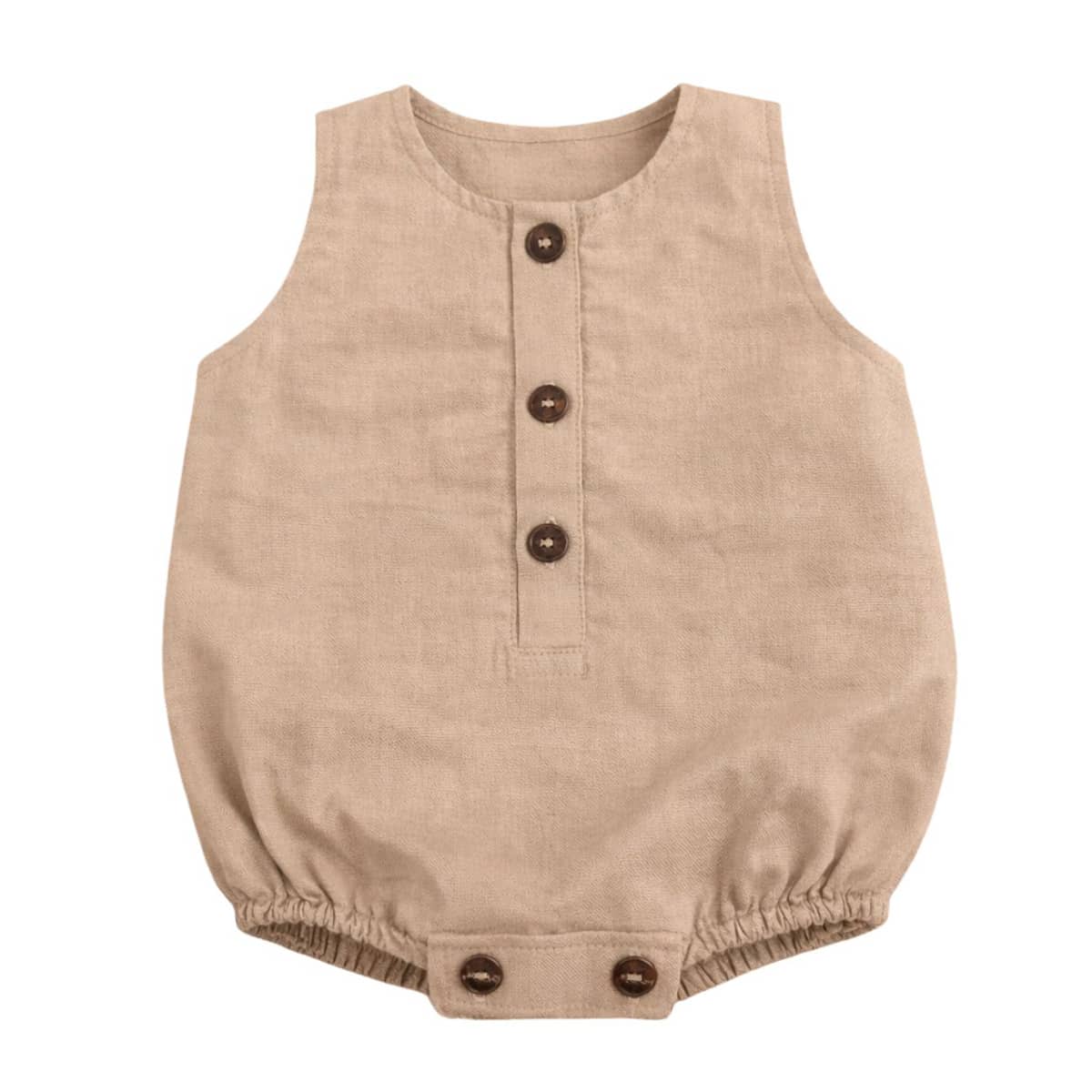 Zao & Co Maïa Linen Baby Romper – Beige