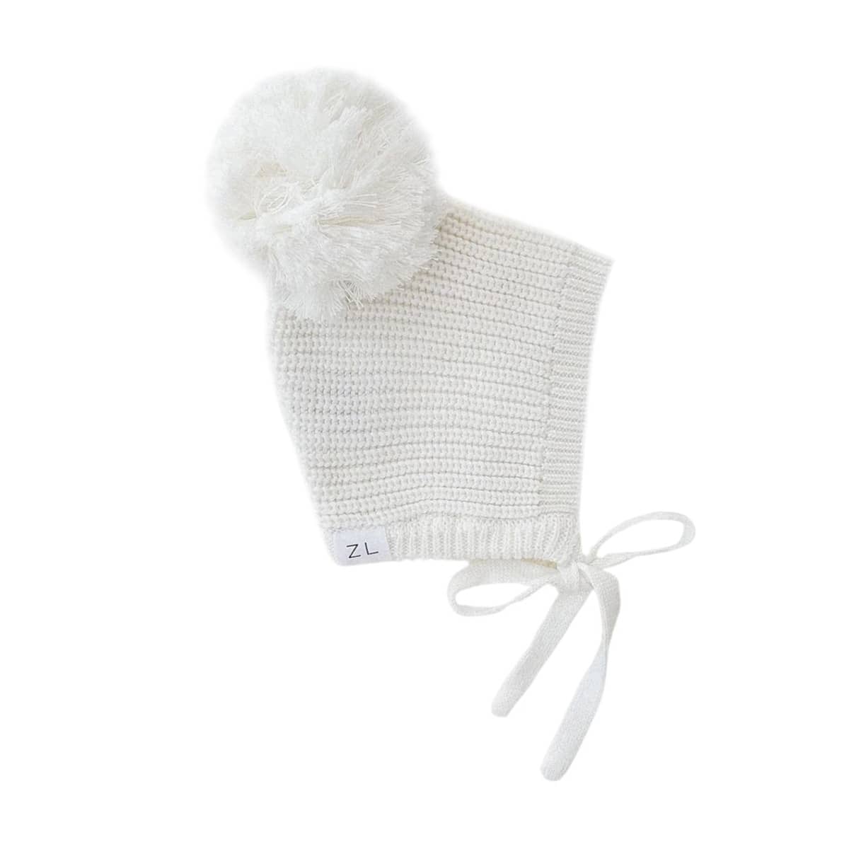 Ziggy Lou Knit Bonnet - Milk Pom Pom - 0 to 3 Months