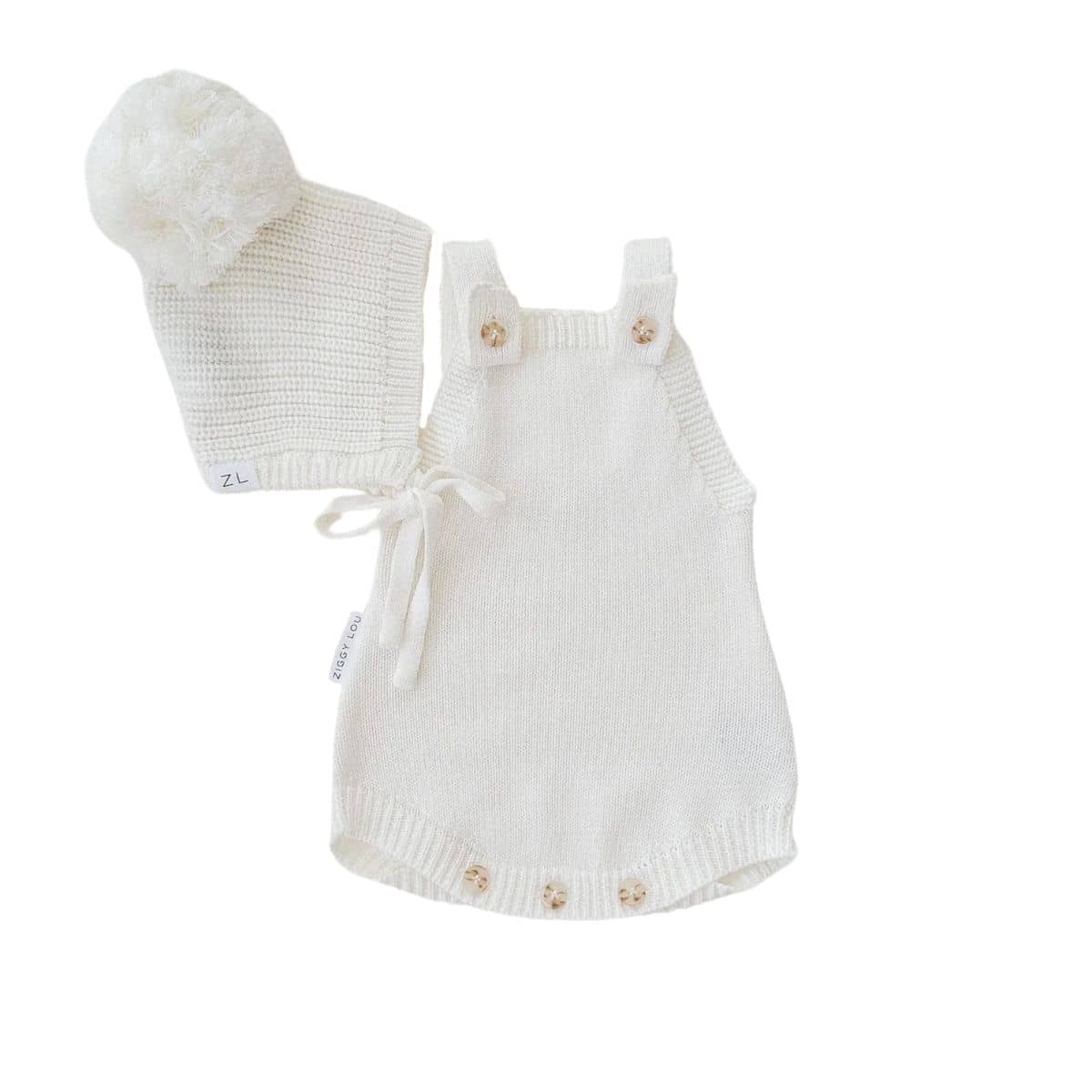Ziggy Lou Knit Bonnet - Milk Pom Pom - 0 to 3 Months - Image 5