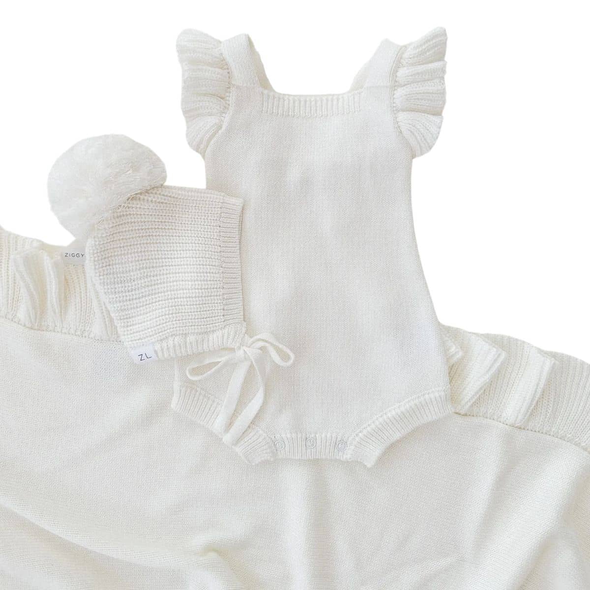 Ziggy Lou Knit Bonnet - Milk Pom Pom - 0 to 3 Months - Image 7