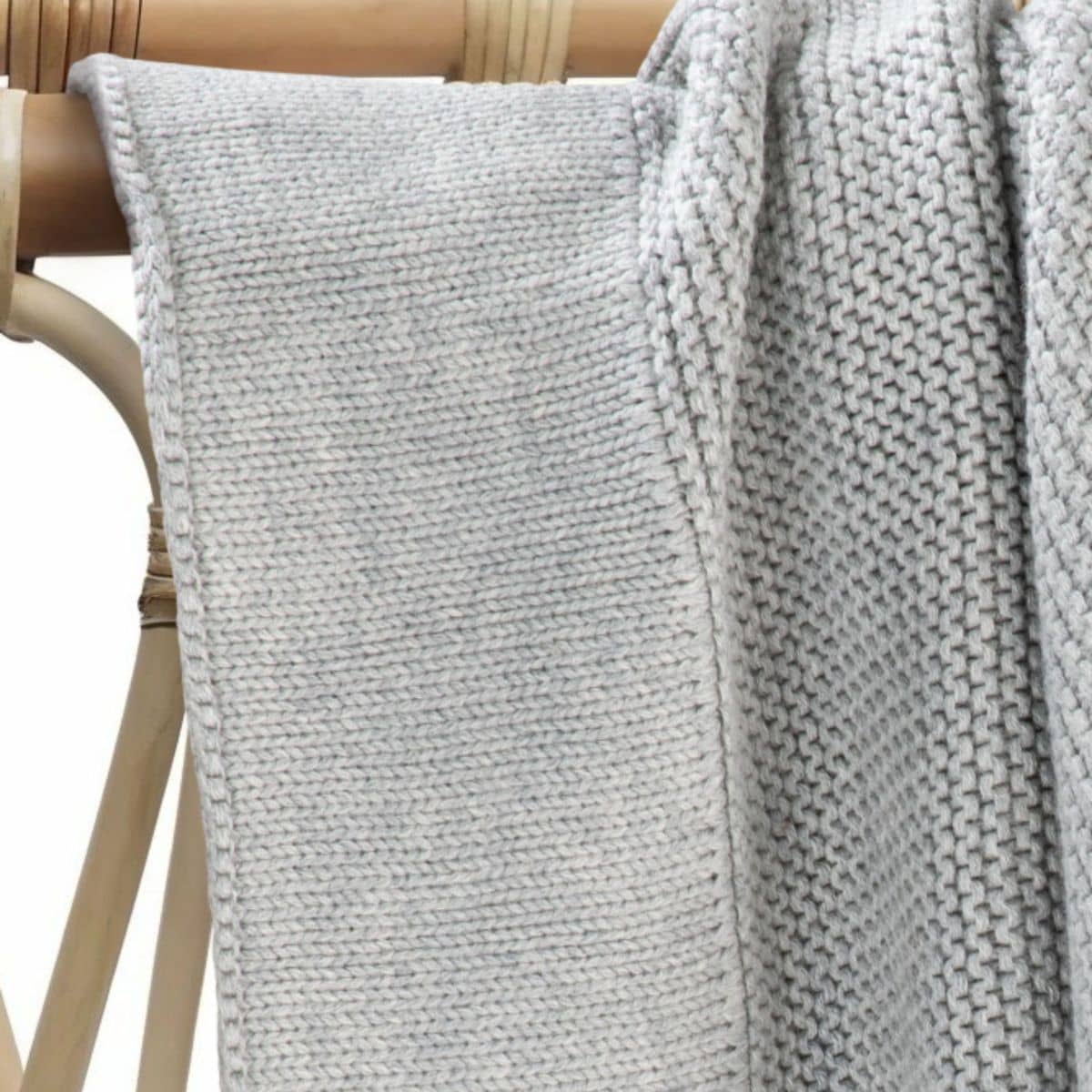 Zoe Sage Cotton Classic Knit Baby Blanket - Dove Grey - Image 6
