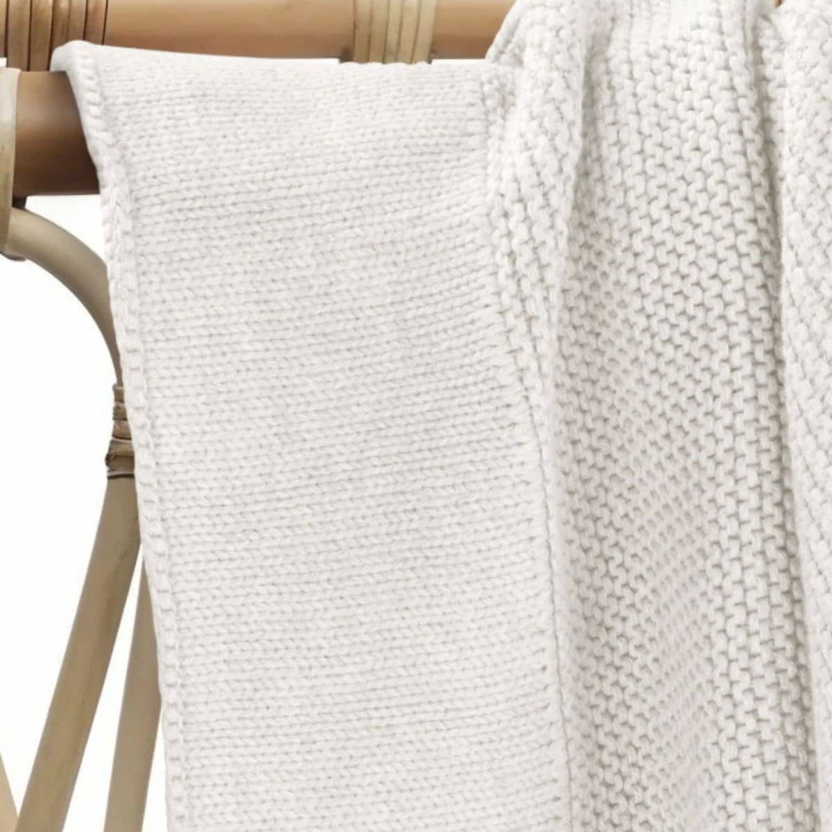Zoe Sage Cotton Classic Knit Baby Blanket - Milk - Image 6