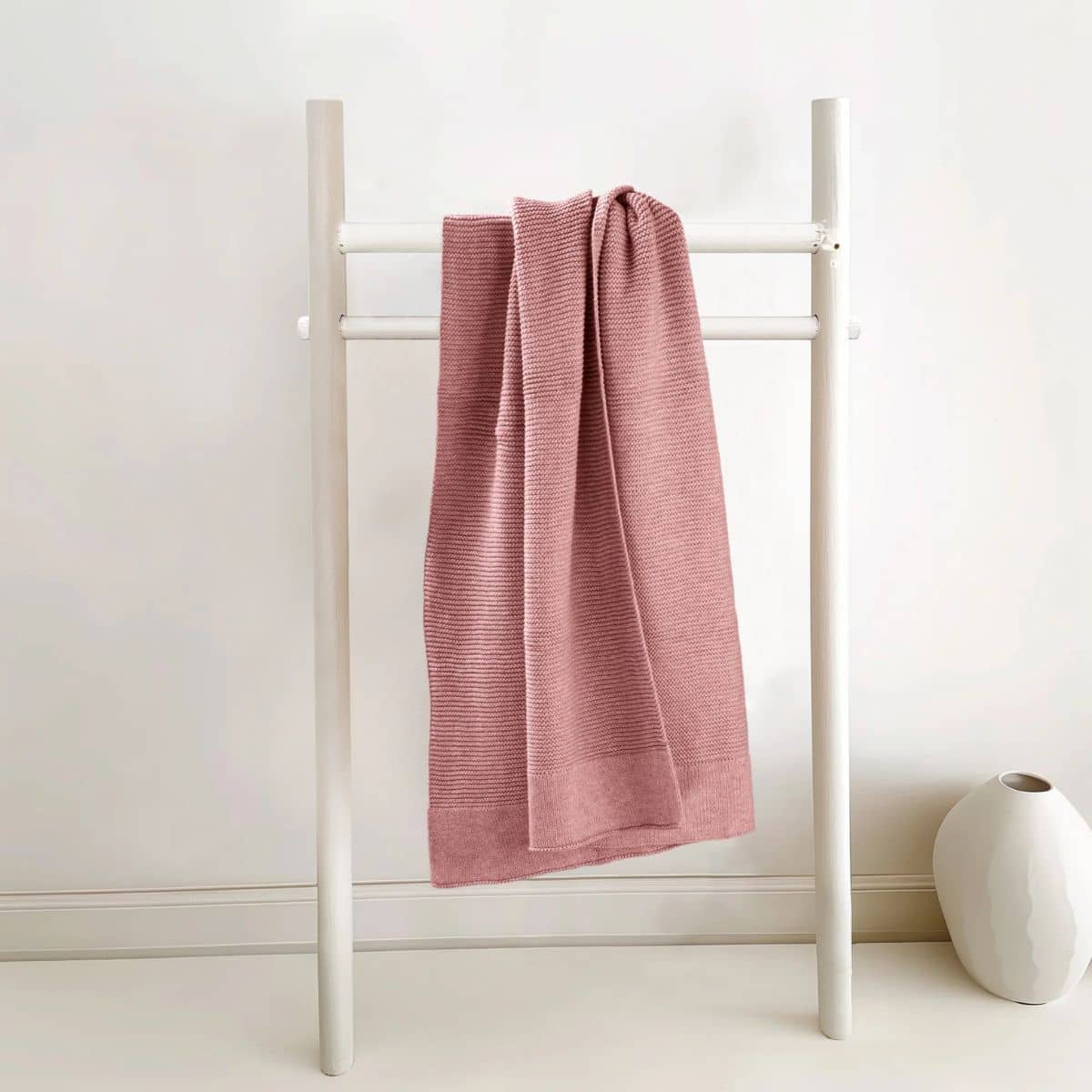 Zoe Sage Cotton Classic Knit Baby Blanket - Plum - Image 4