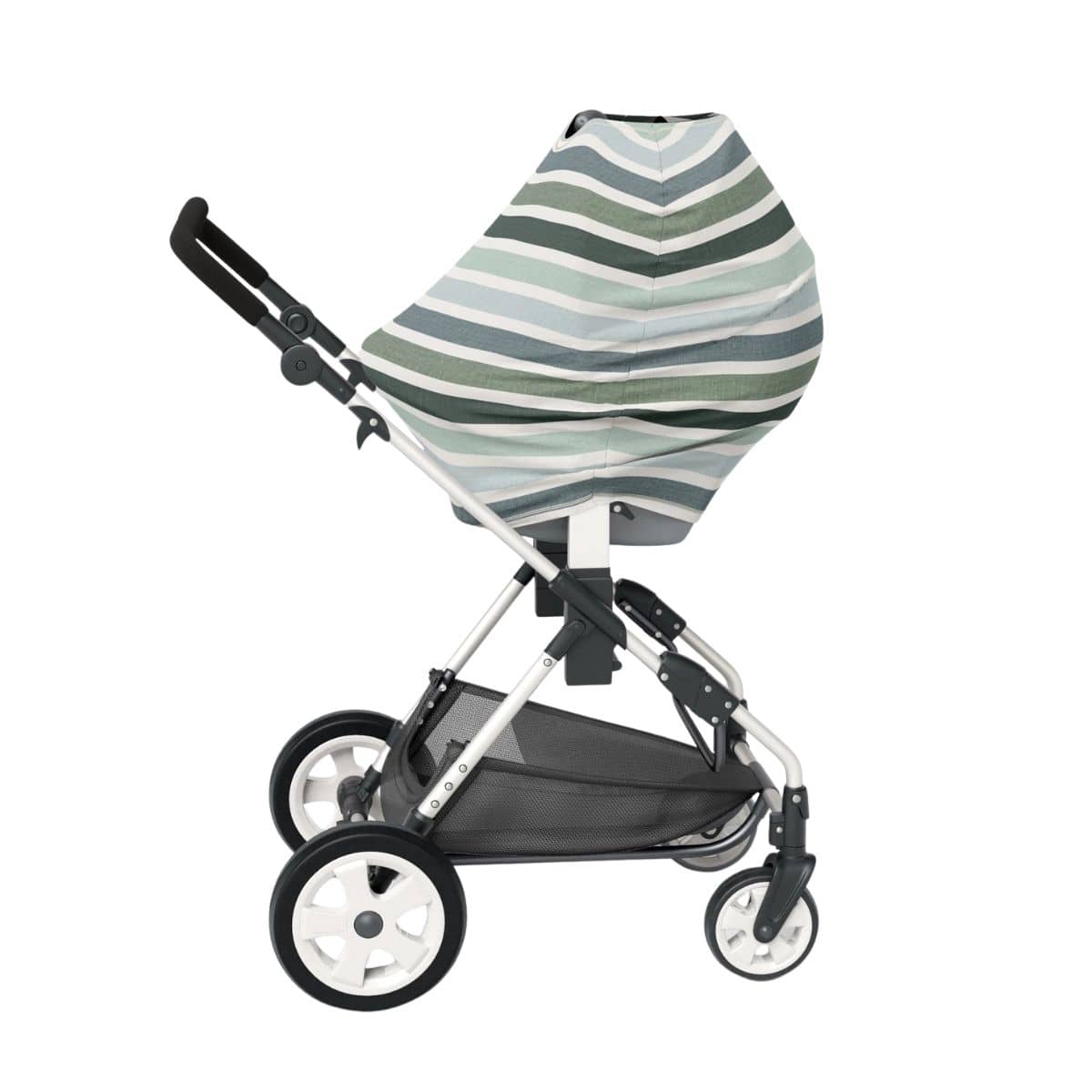 Zoe Sage Five-in-One Multi Use Nursing Mama Cover - Green Stripes - Image 2