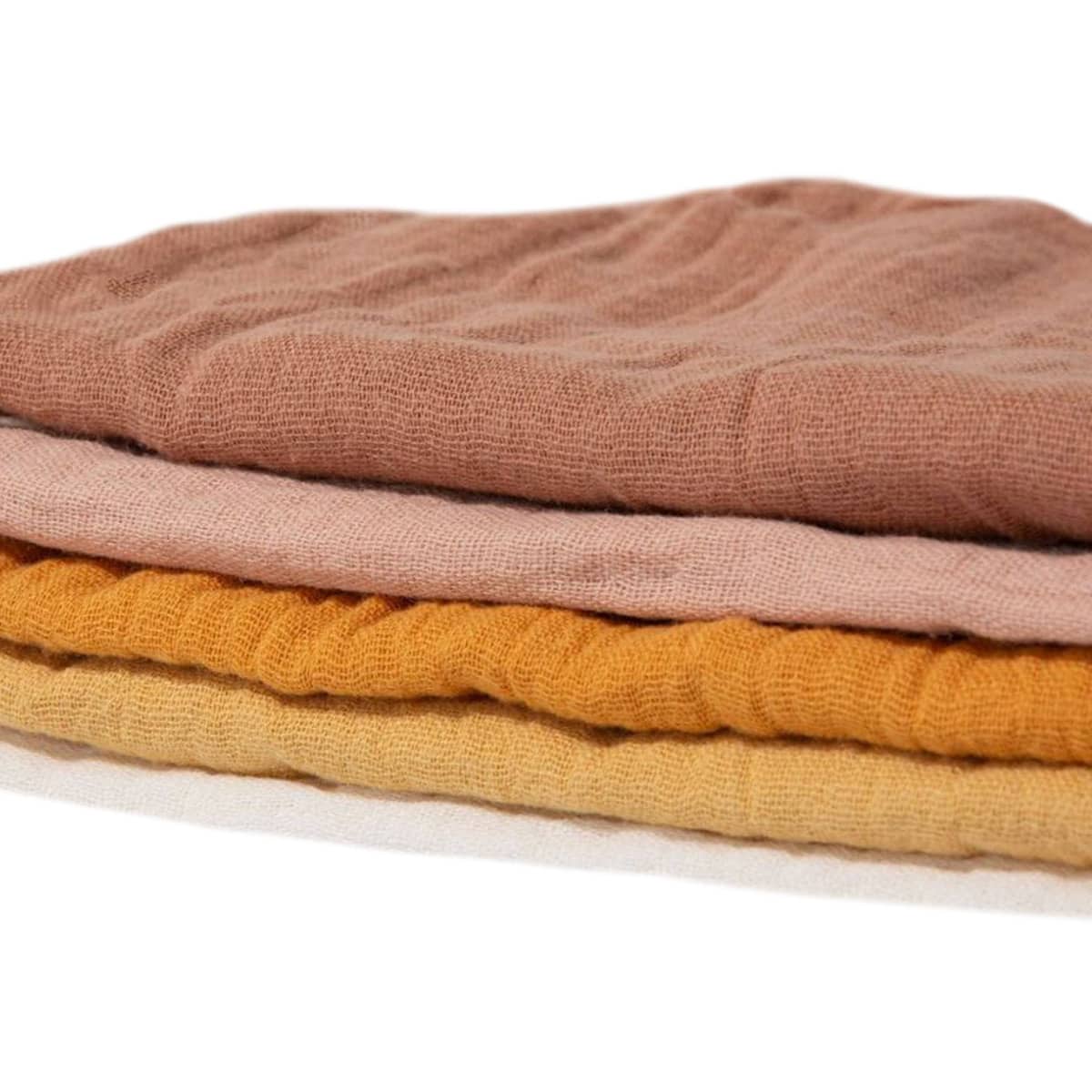 Zoe Sage Organic Muslin Wash Cloths - Golden Harvest - Image 4